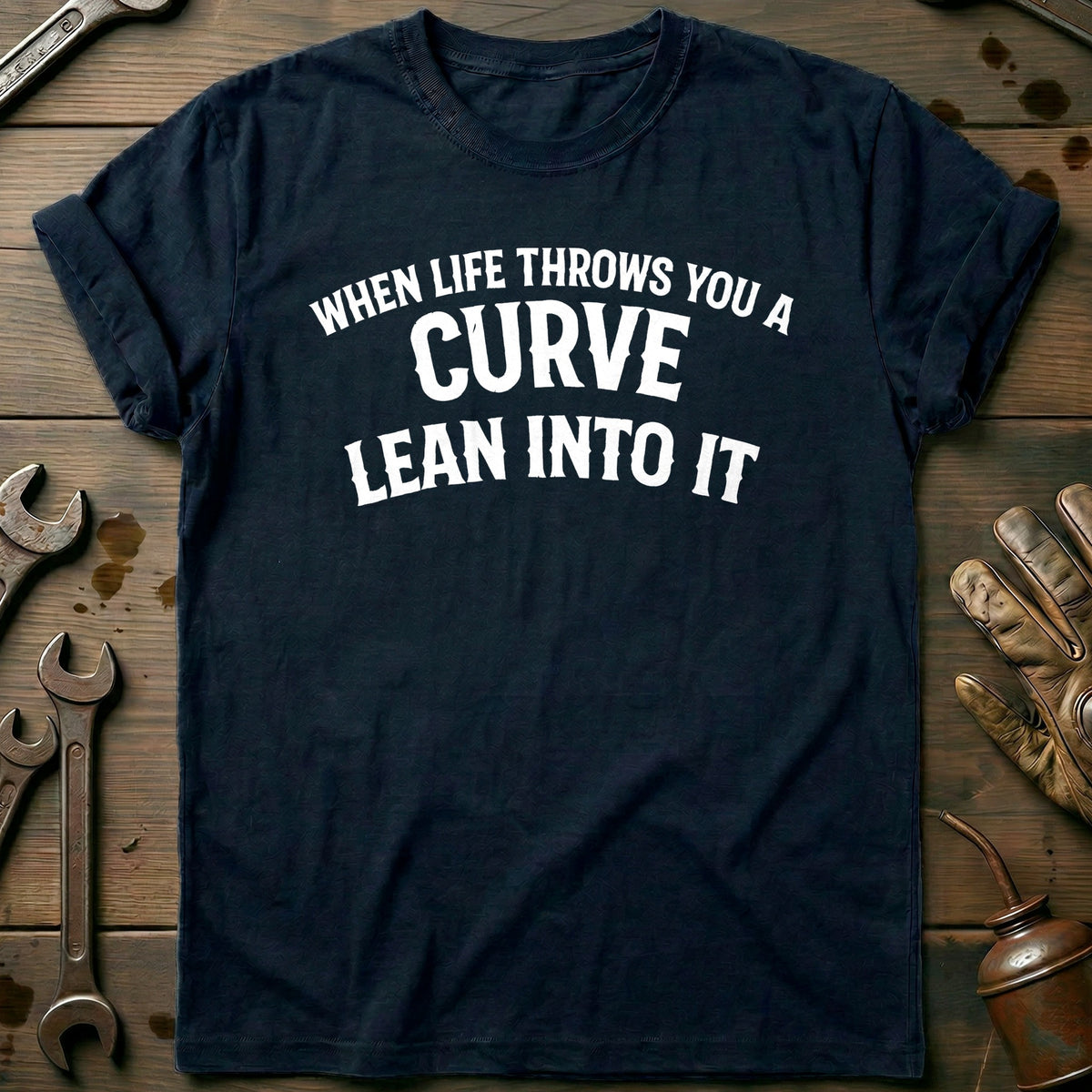 Navy - THROWS A CURVE 026 T Shirt
