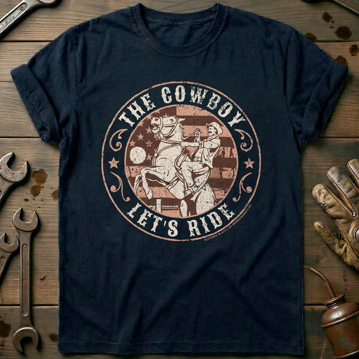 Navy - The Cowboy - Lets T-Shirt