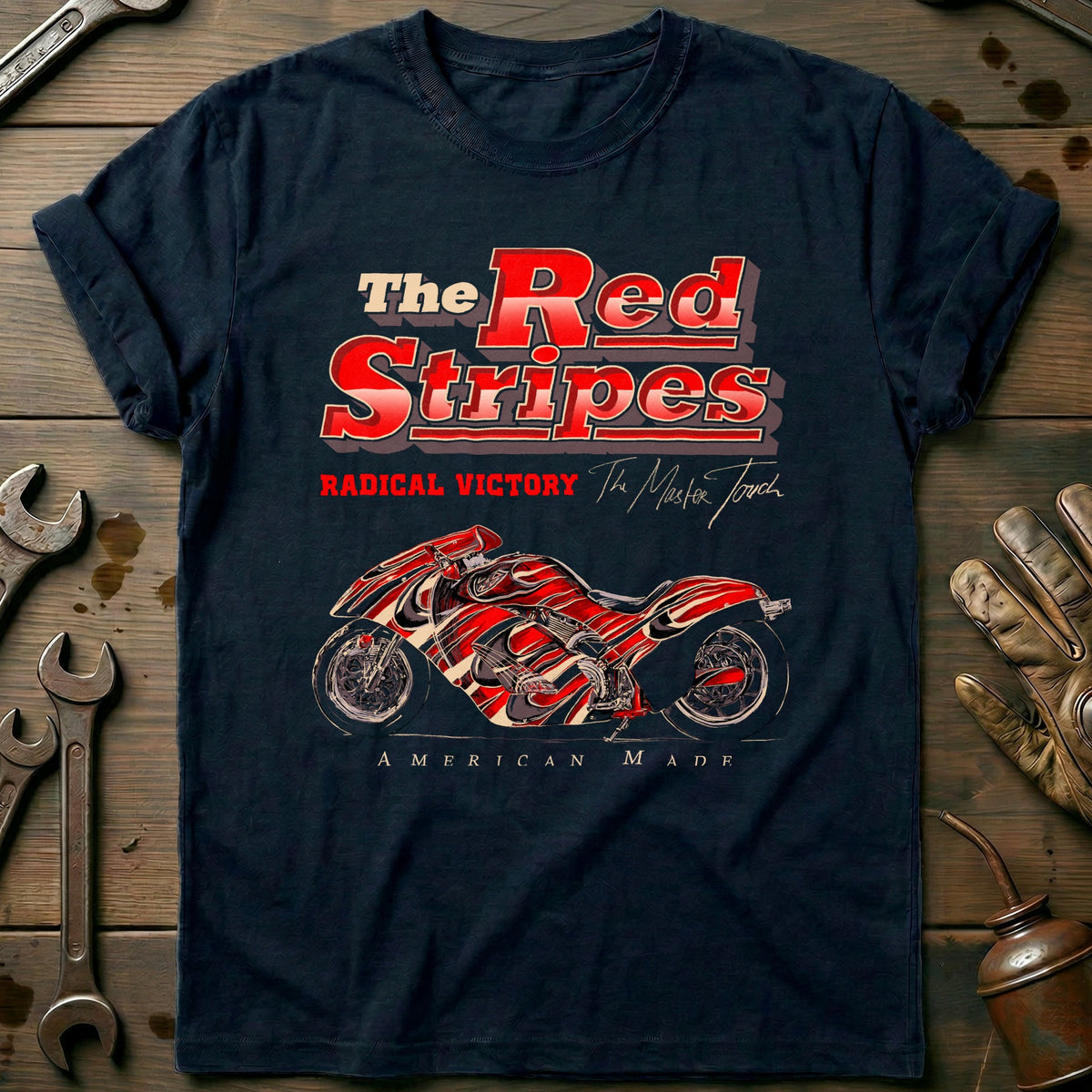Navy - The Red Stripes - T-Shirt