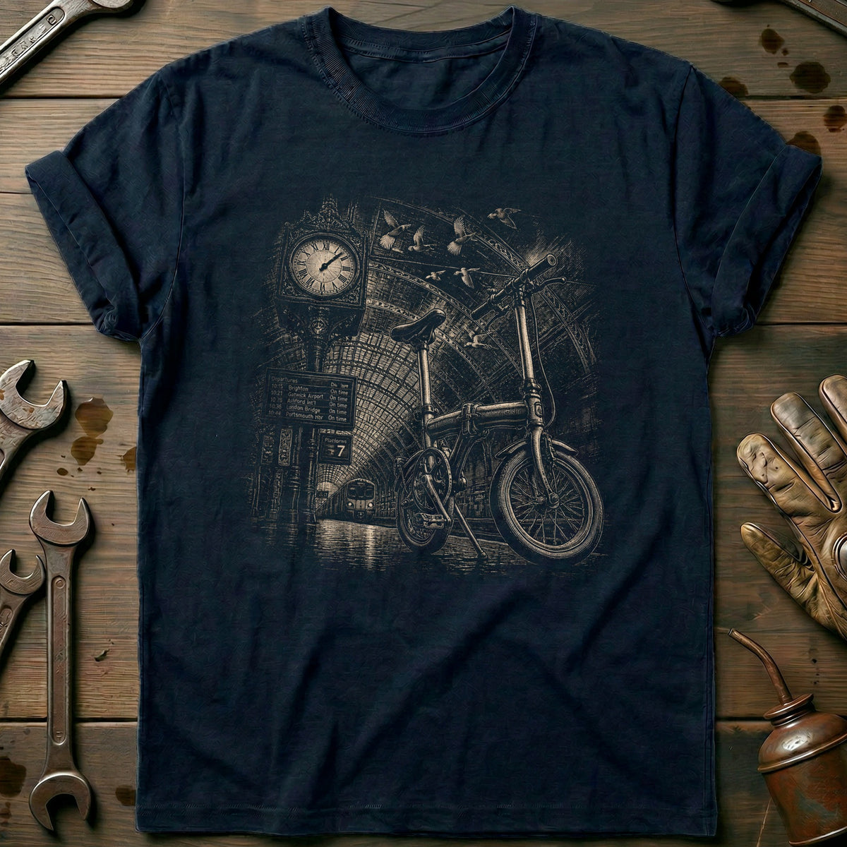 Navy - Train Station T-Shirt
