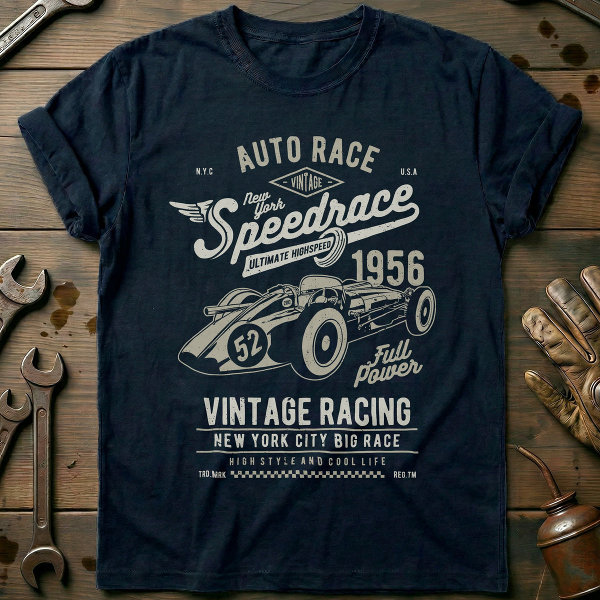 Navy - Vintage Speed Racer T Shirt