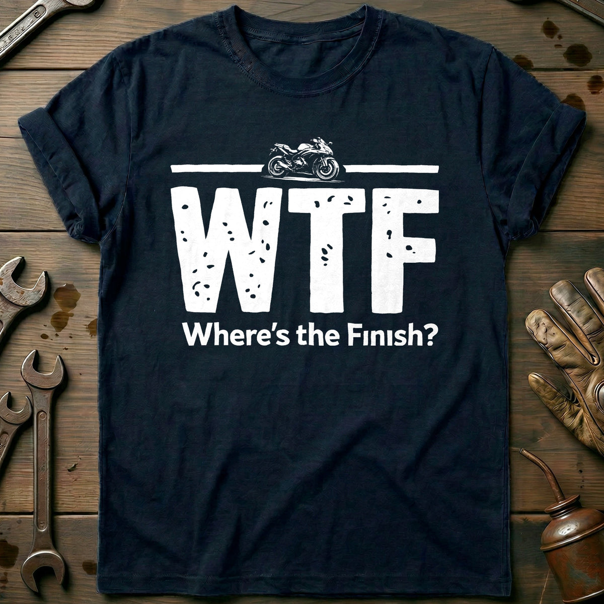 Navy - WHERE'S THE FINISH WTF T Shirt