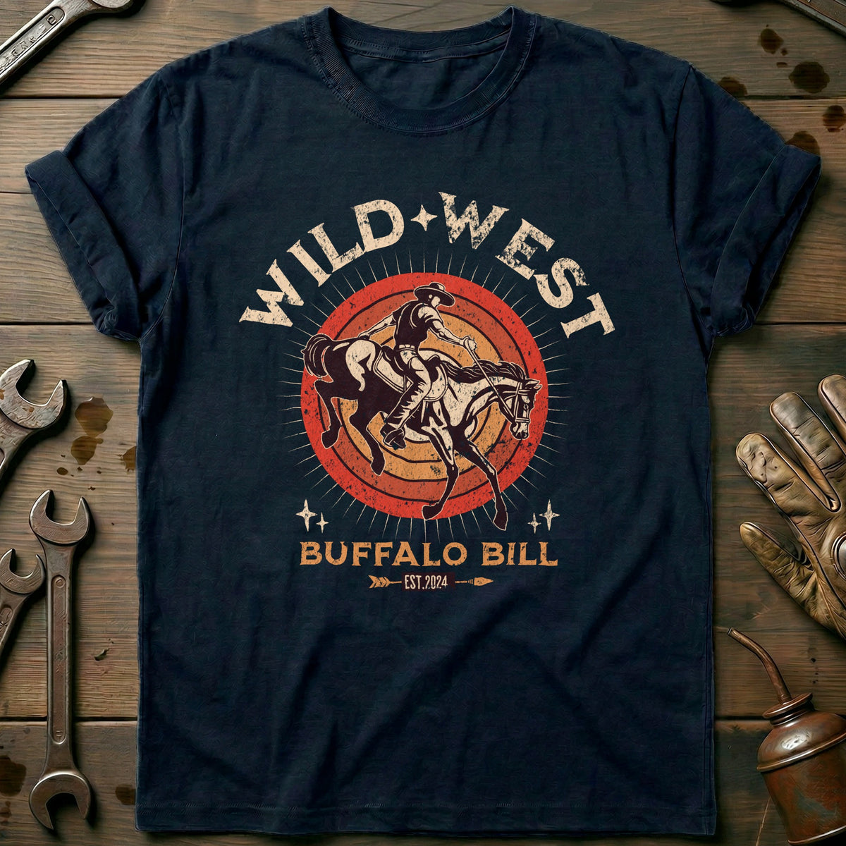 Navy - Wild West Buffalo T-Shirt