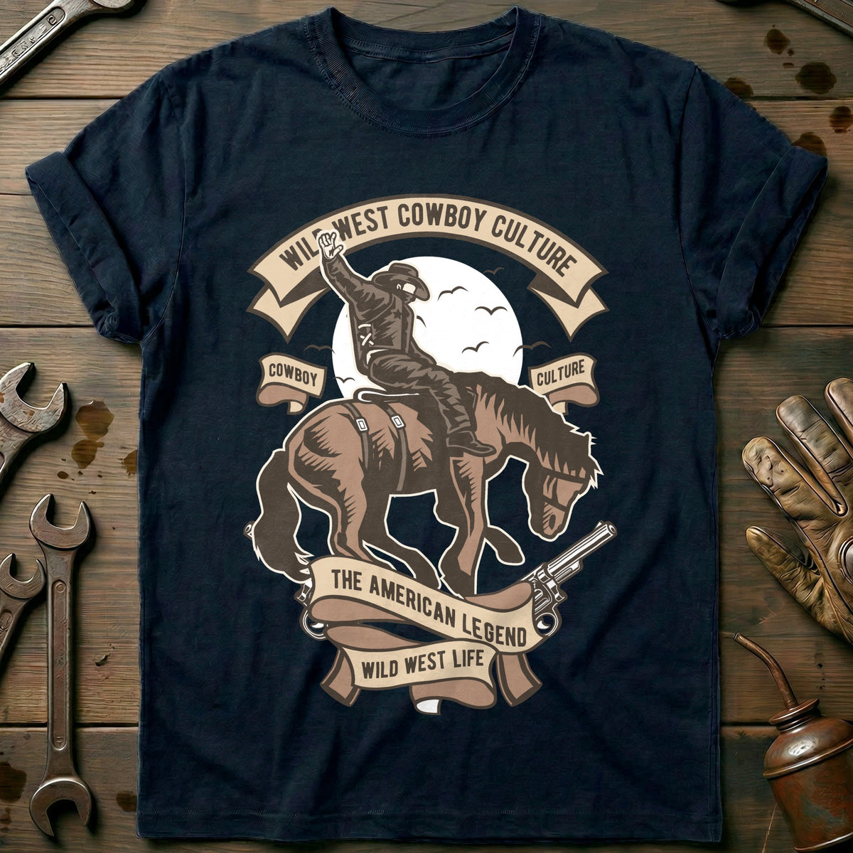 Navy - Wild West Cowboy T-Shirt