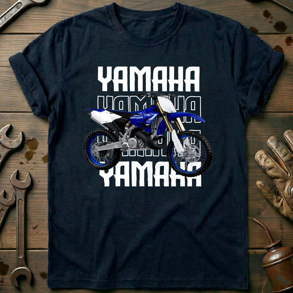 Navy - YAMAHA  MOTOCROS  WHITE 028 T Shirt