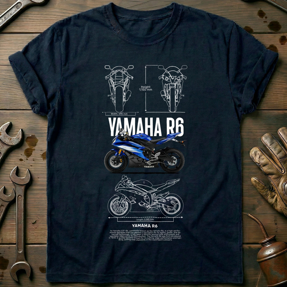 Navy - YAMAHA R6 (1) T Shirt