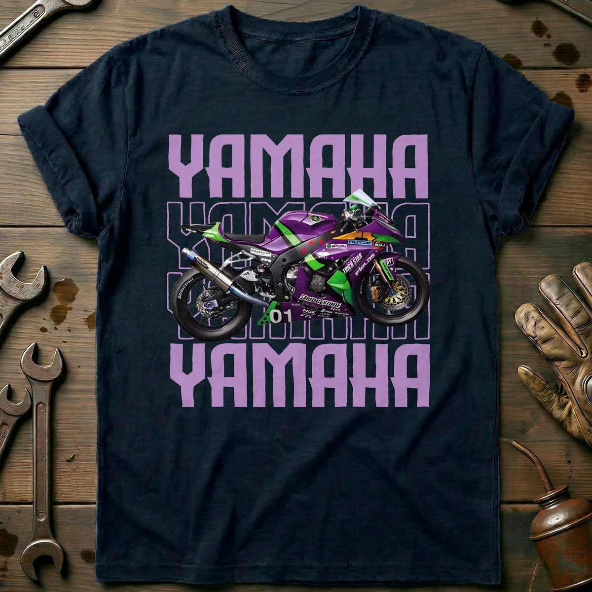 Navy - YAMAHA R6 PURPLE 028 T Shirt
