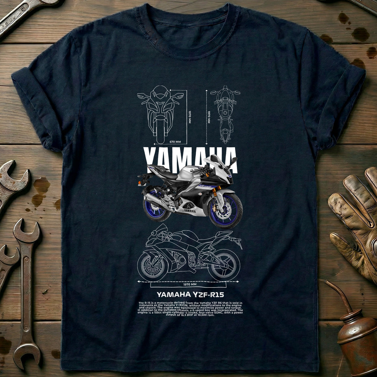 Navy - YAMAHA YZF R15 1 T Shirt