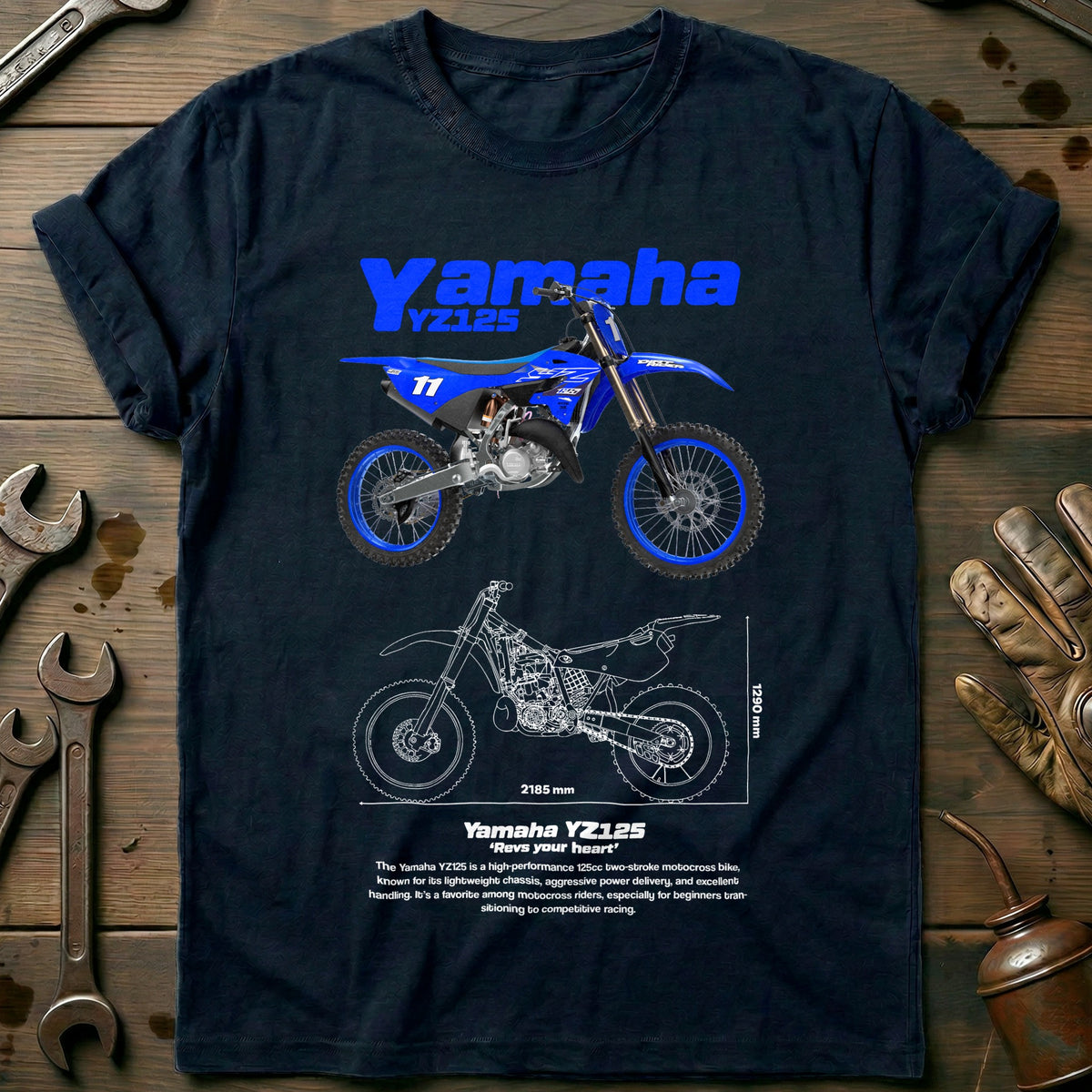 Navy - YAMAHA YZ  v2 w T Shirt