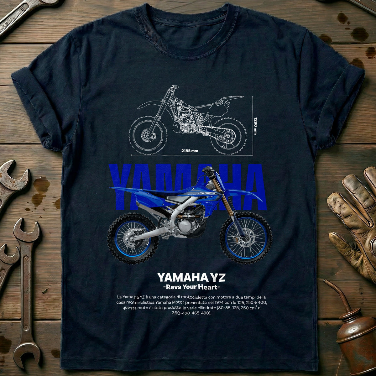 Navy - YAMAHA YZ white (1) T Shirt