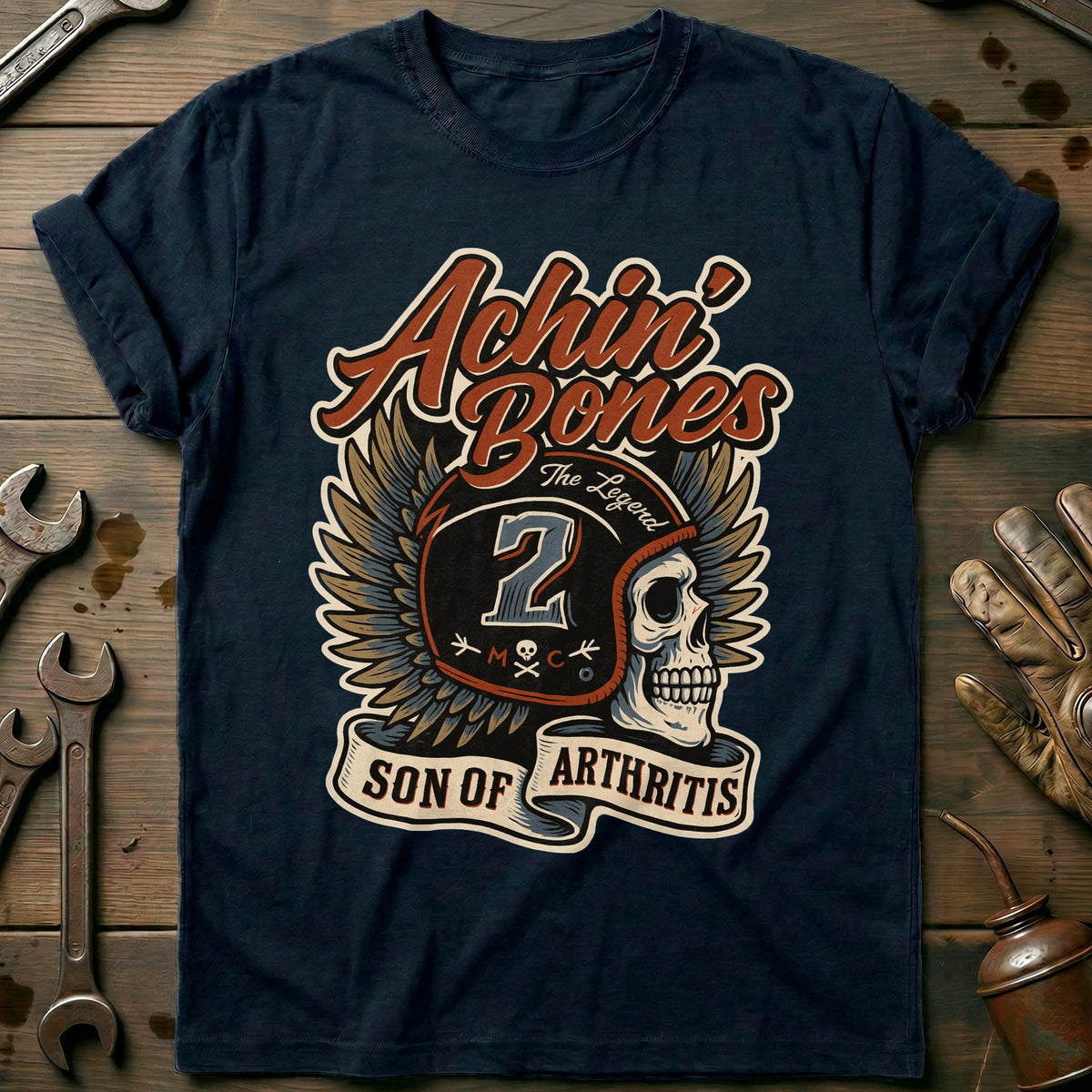 Navy - achin bones 33 T Shirt
