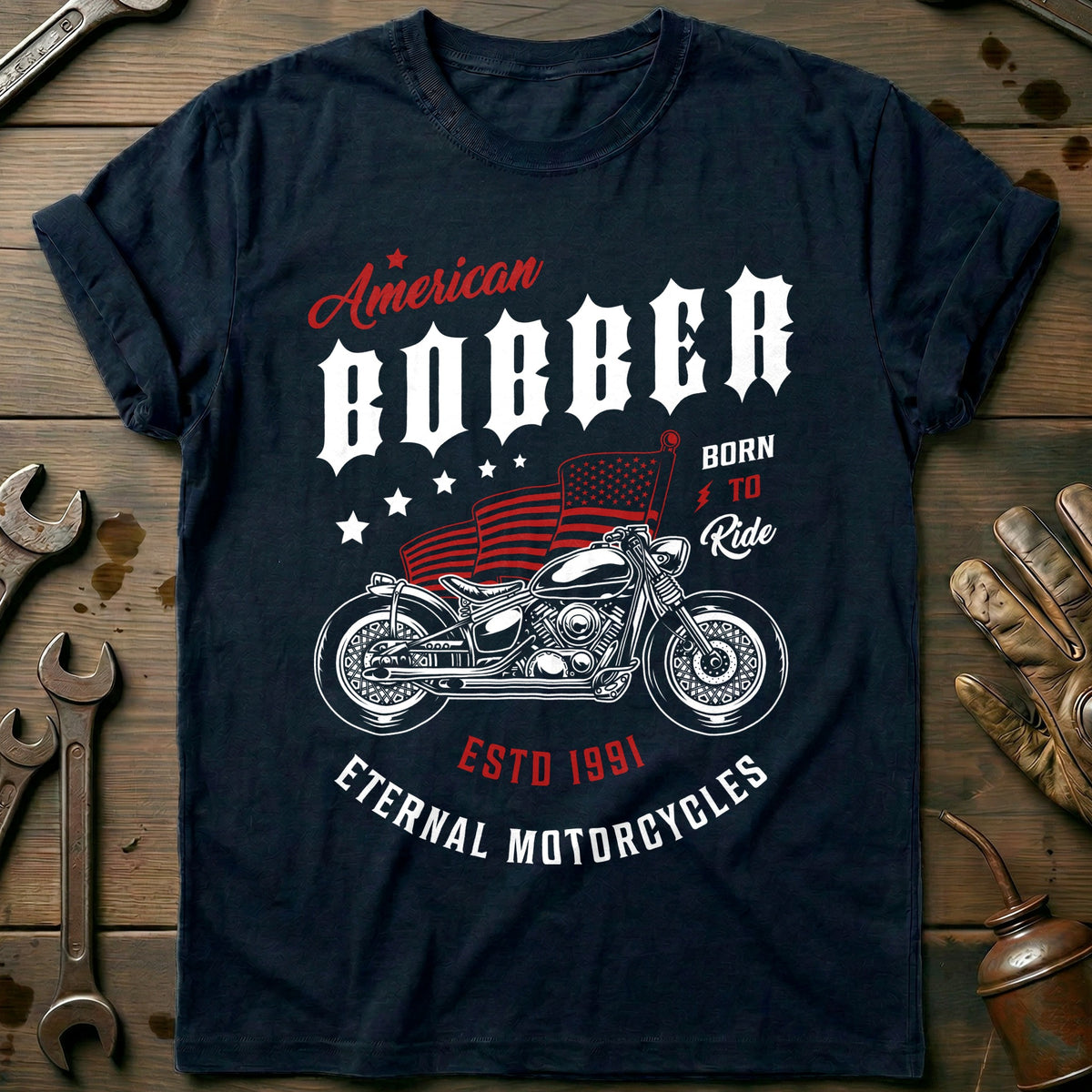 Navy - american bobber vintage T Shirt