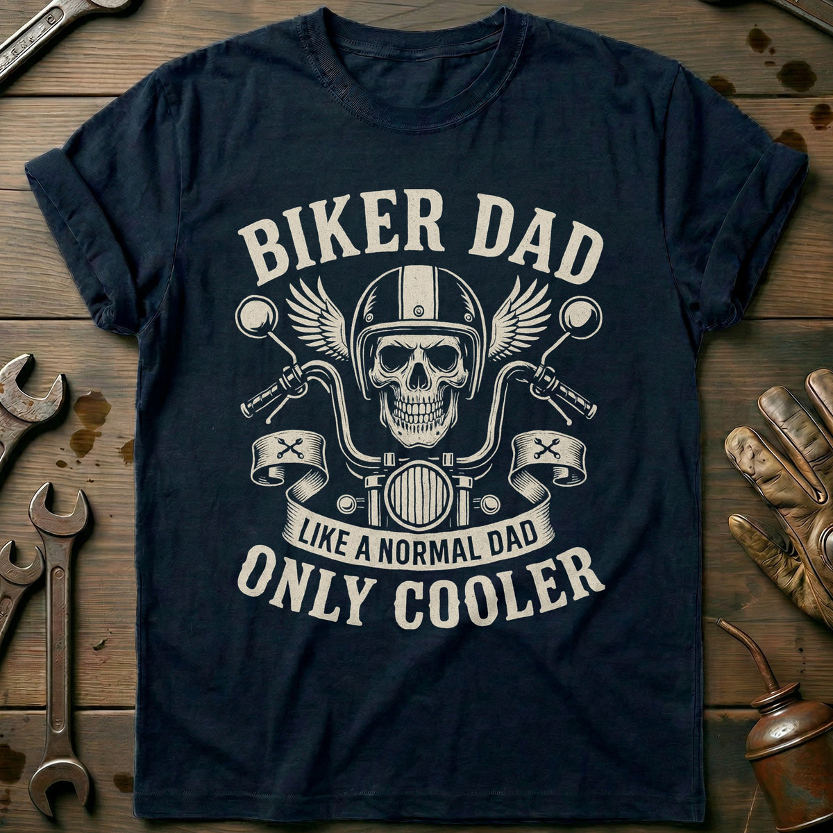 Navy - Biker Dad  212 T Shirt