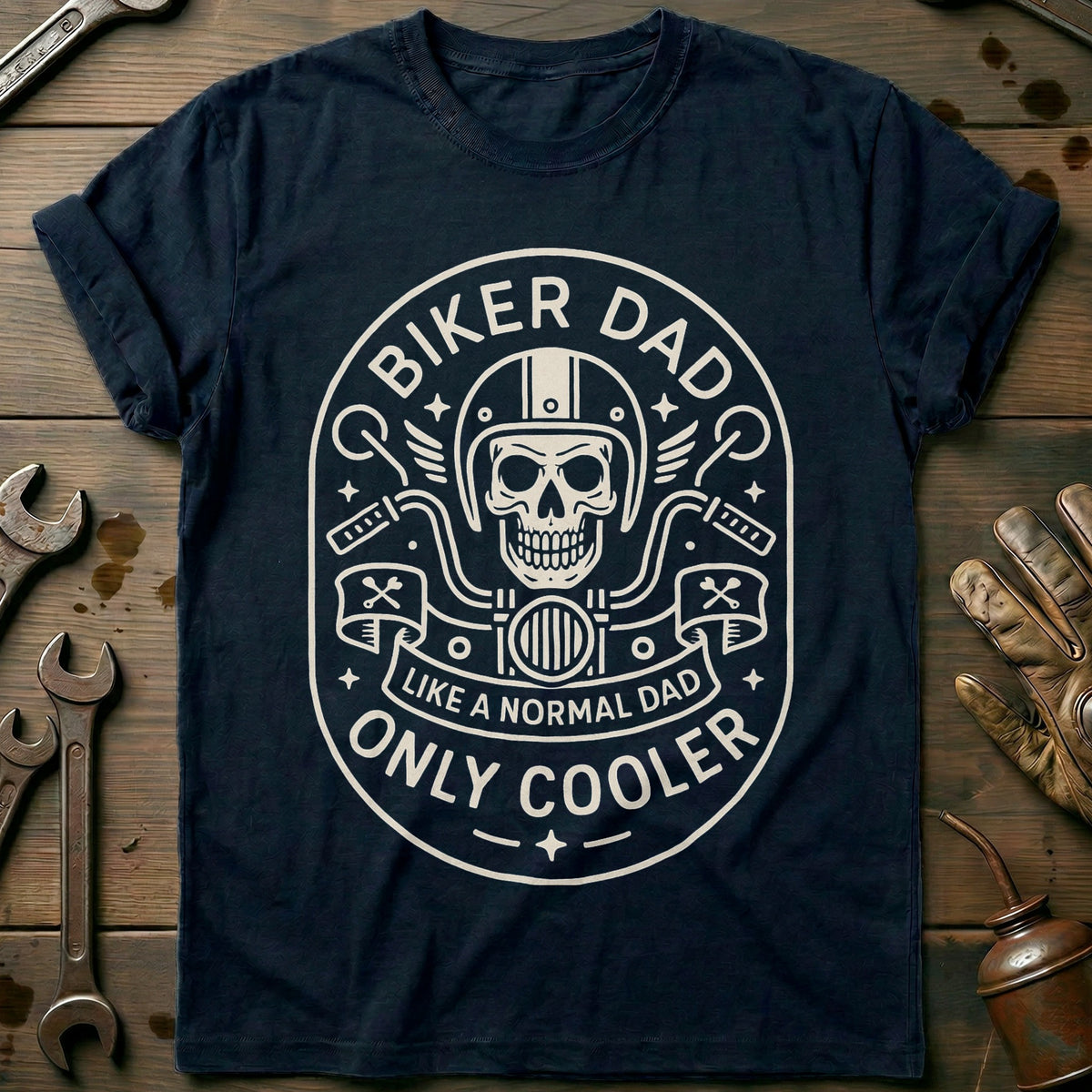 Navy - biker dad 51 T Shirt
