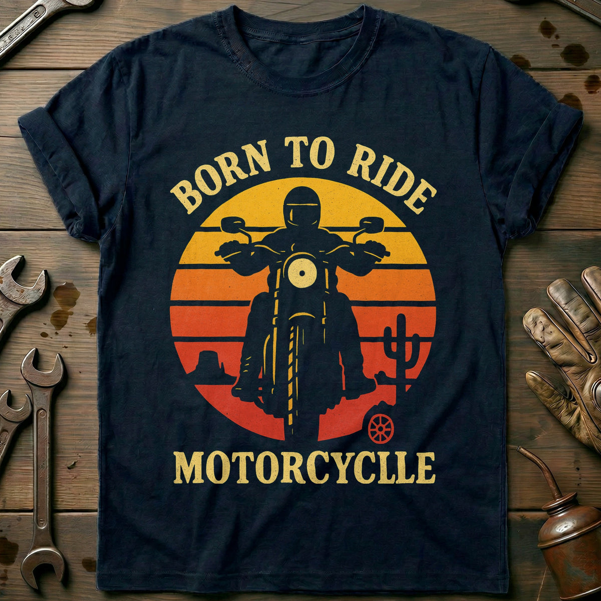 Navy - born to ride 34 T Shirt