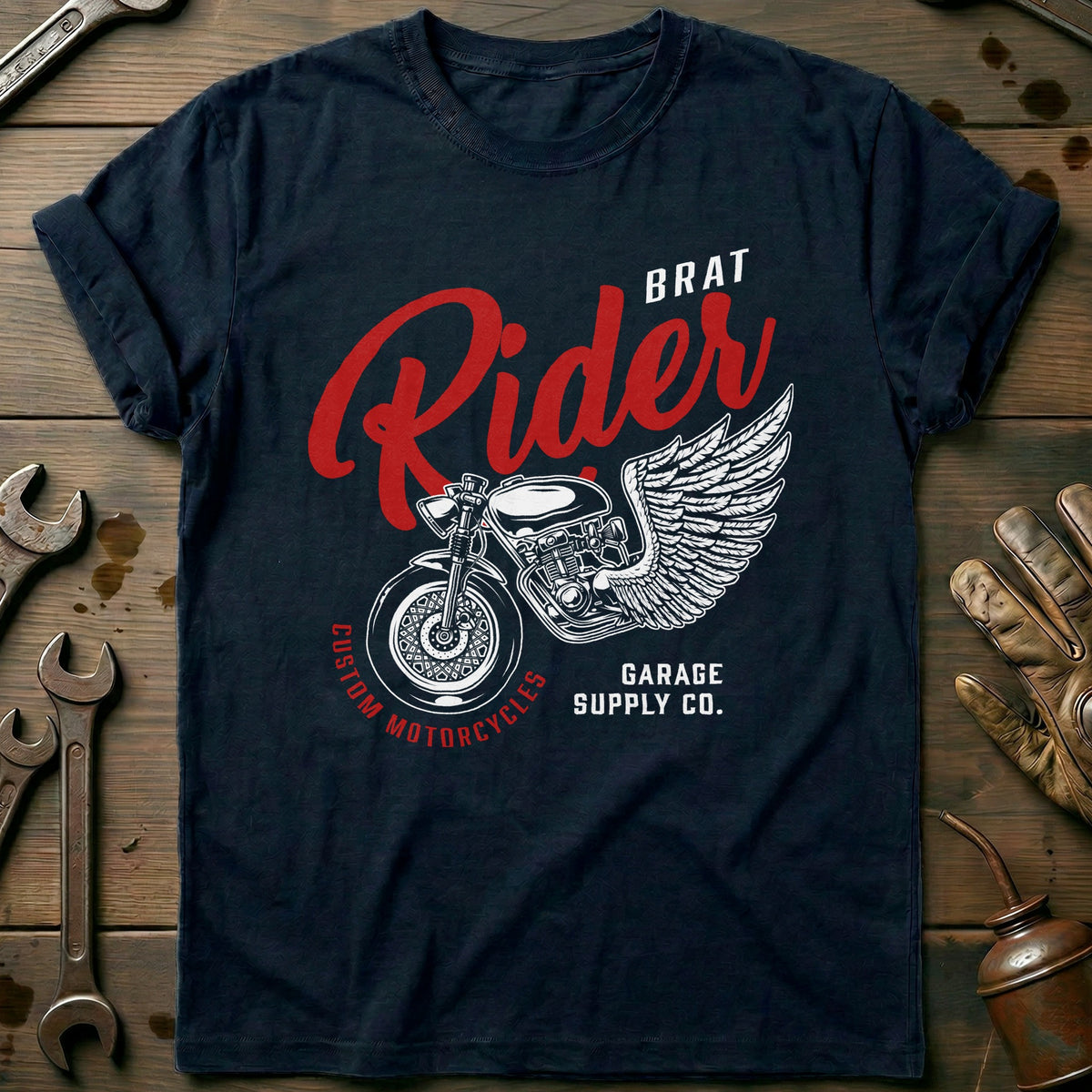 Navy - brat rider T Shirt
