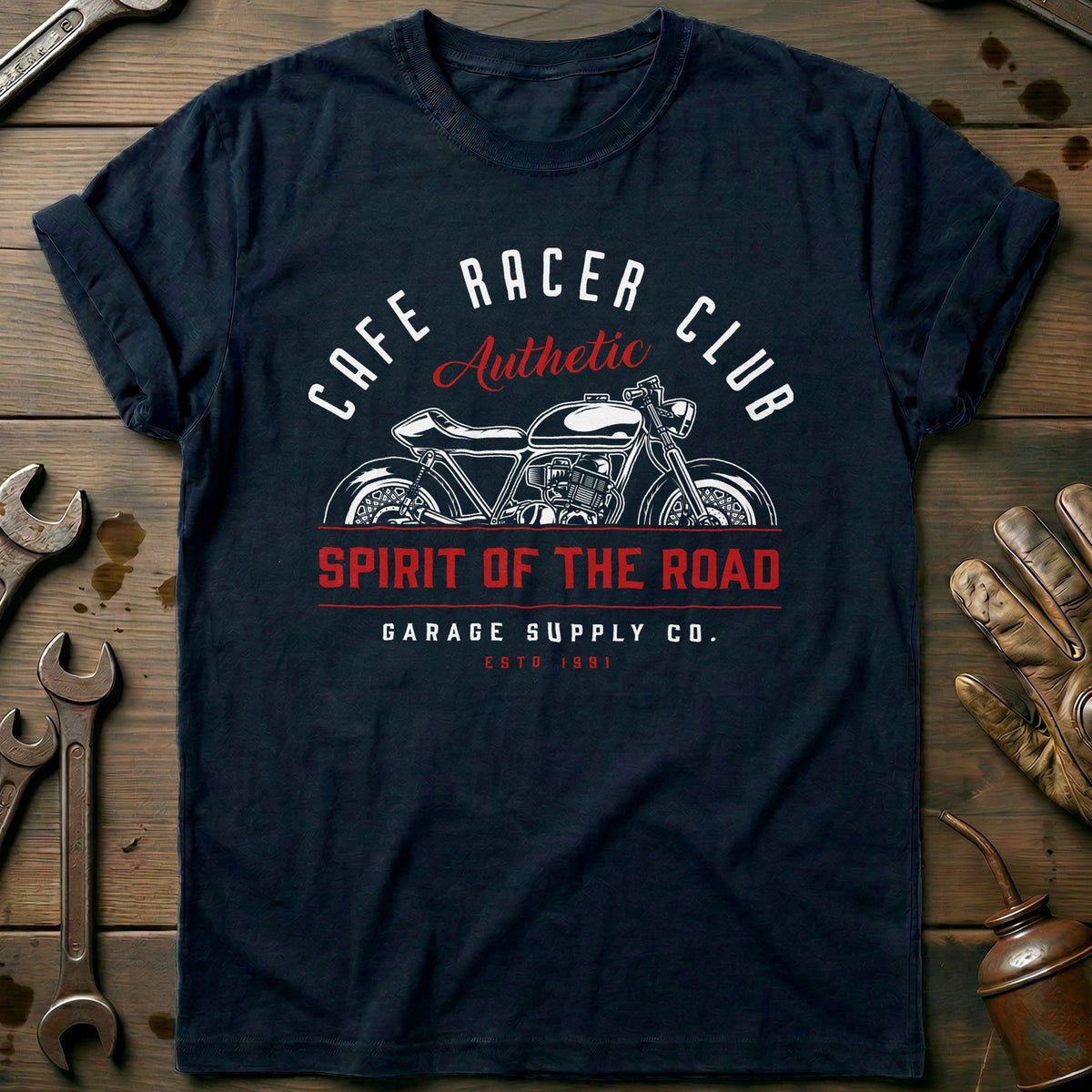 Navy - cafe racer club T Shirt