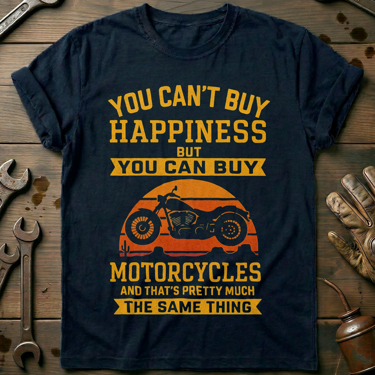 Navy - cant buy happiness 35 T Shirt