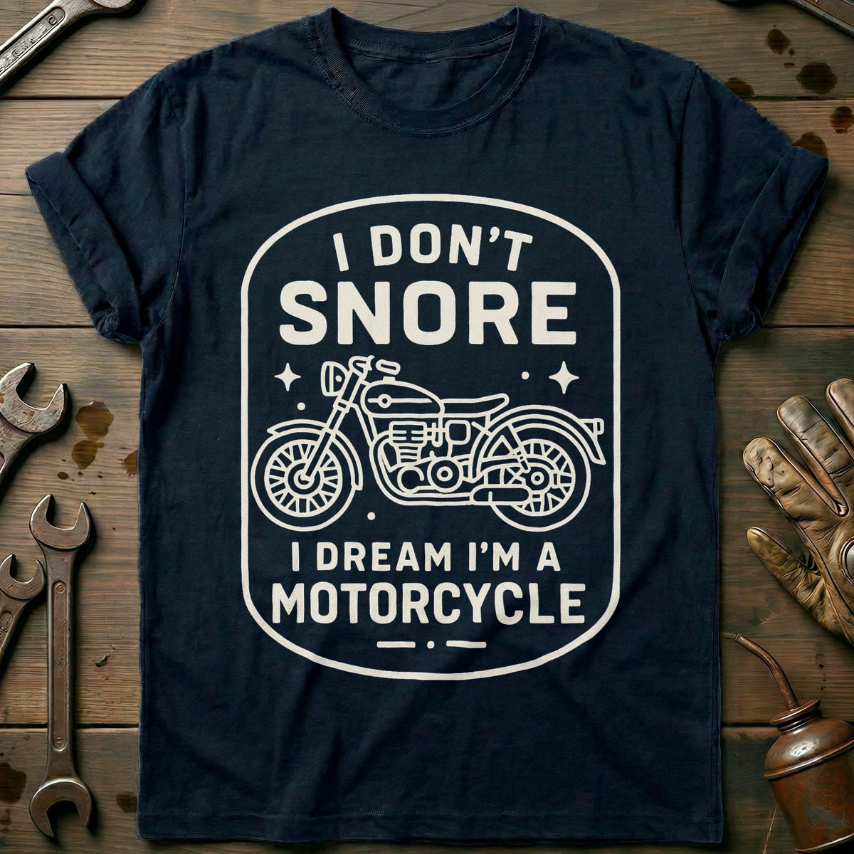 Navy - dont snore motorcycle 56 T Shirt