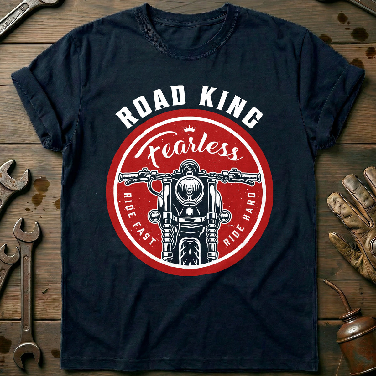 Navy - fearless motorcycle Vintage T Shirt