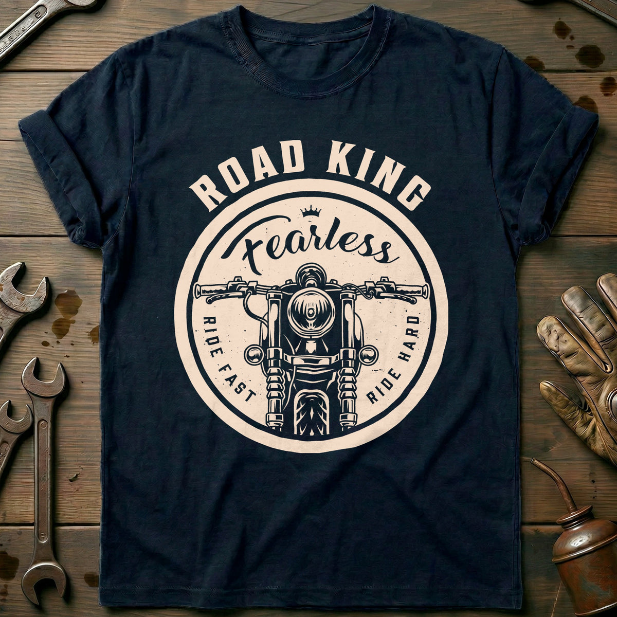 Navy - Fearless Road - T-Shirt