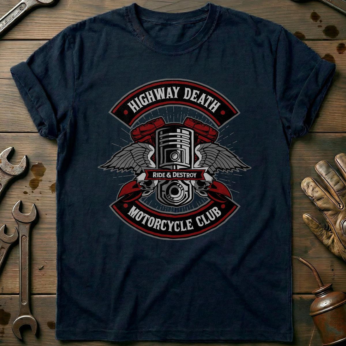 Navy - Highway Death T-Shirt