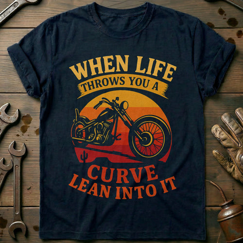 Navy - life throws curve 39 lean T Shirt