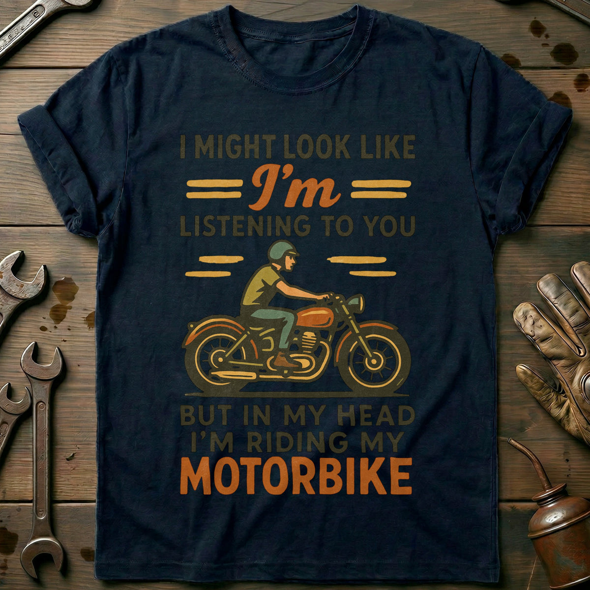 Navy - look like listening 29 bike T Shirt