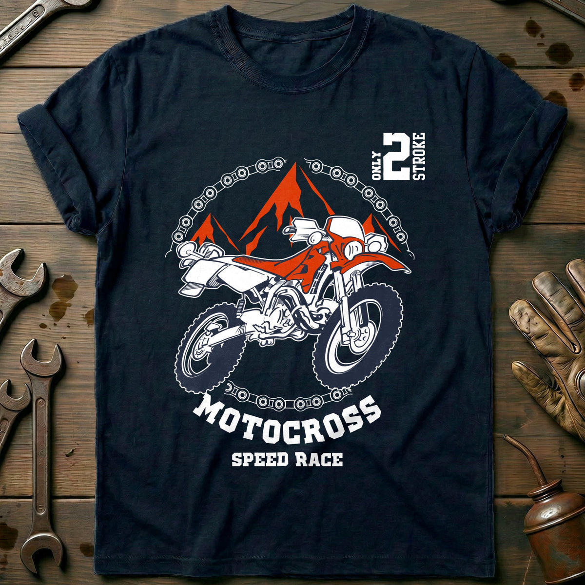 Navy - Born To Motocross T Shirt