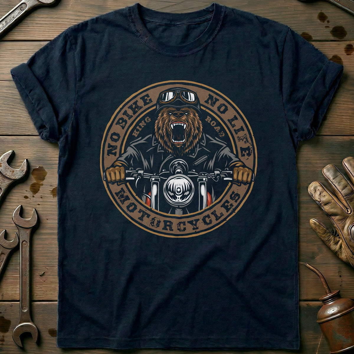 Navy - no bike bear vintage T Shirt