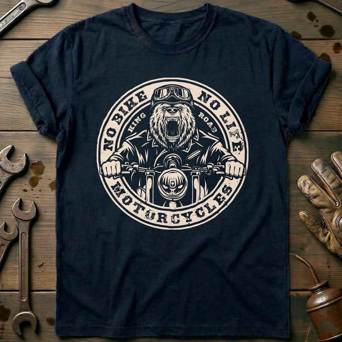 Navy - No Bike No Life T-Shirt