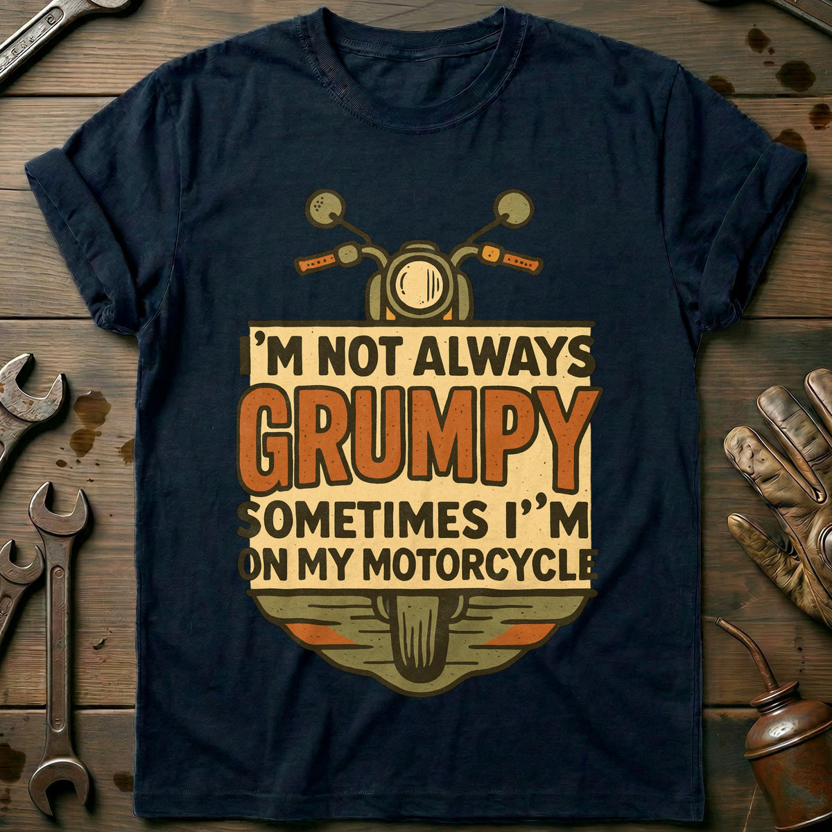 Navy - not always grumpy 30 motorcycle T Shirt