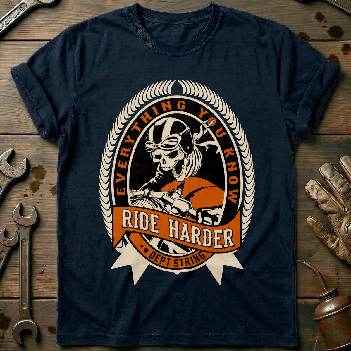 Navy - Ride Harder - T-Shirt