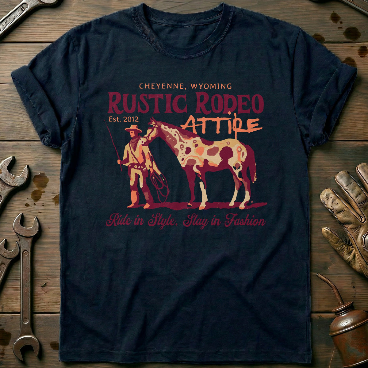 Navy - Rustic Rodeo - T-Shirt