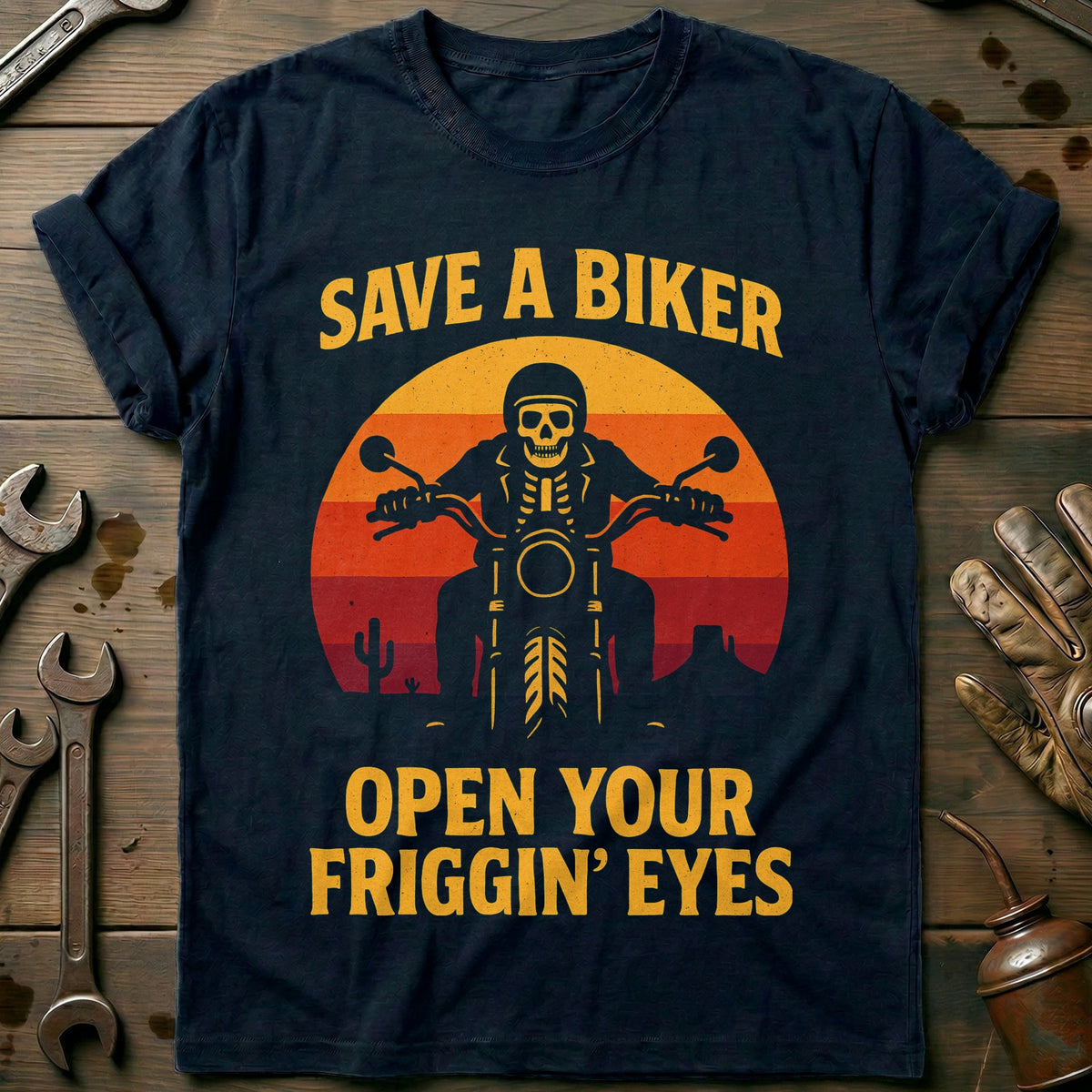 Navy - save a biker 47 T Shirt