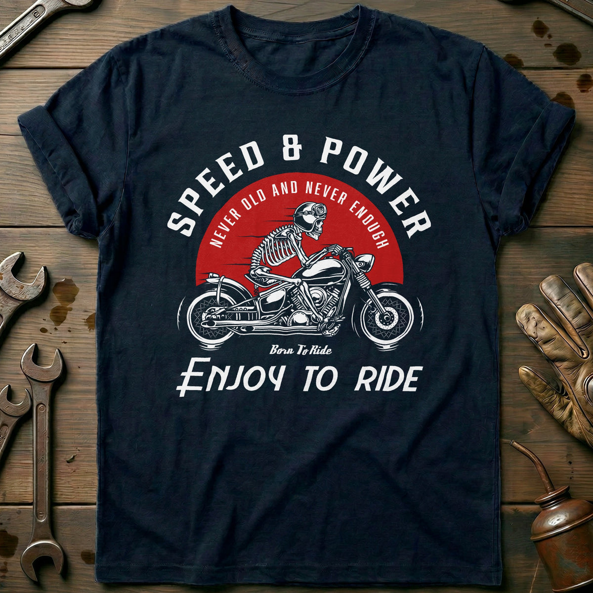 Navy - speed power vintage T Shirt