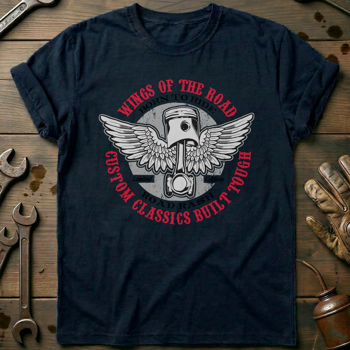 Navy - Wings of the Road T-Shirt