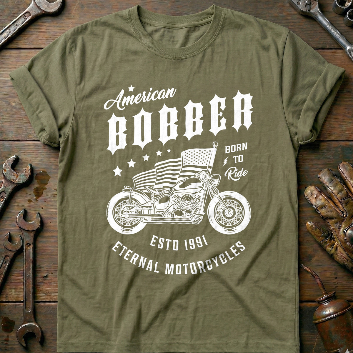 Olive - American Bobber T-Shirt