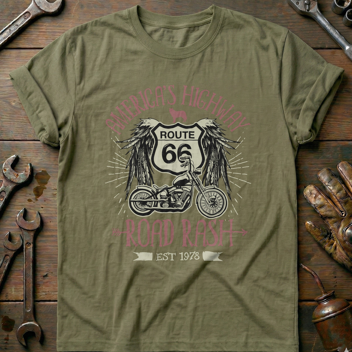Olive - American Highway T-Shirt