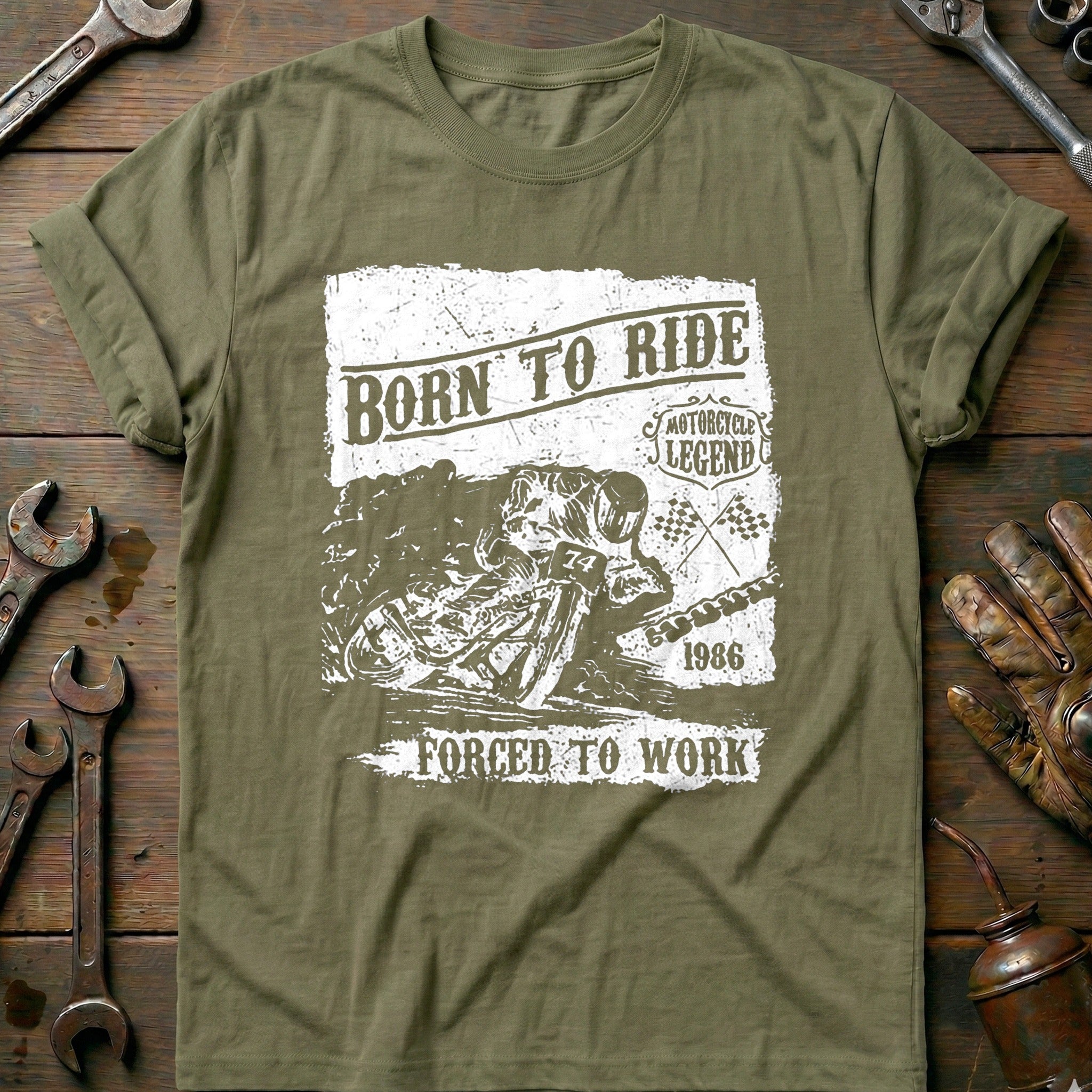 Olive - Bikers Born to T-Shirt