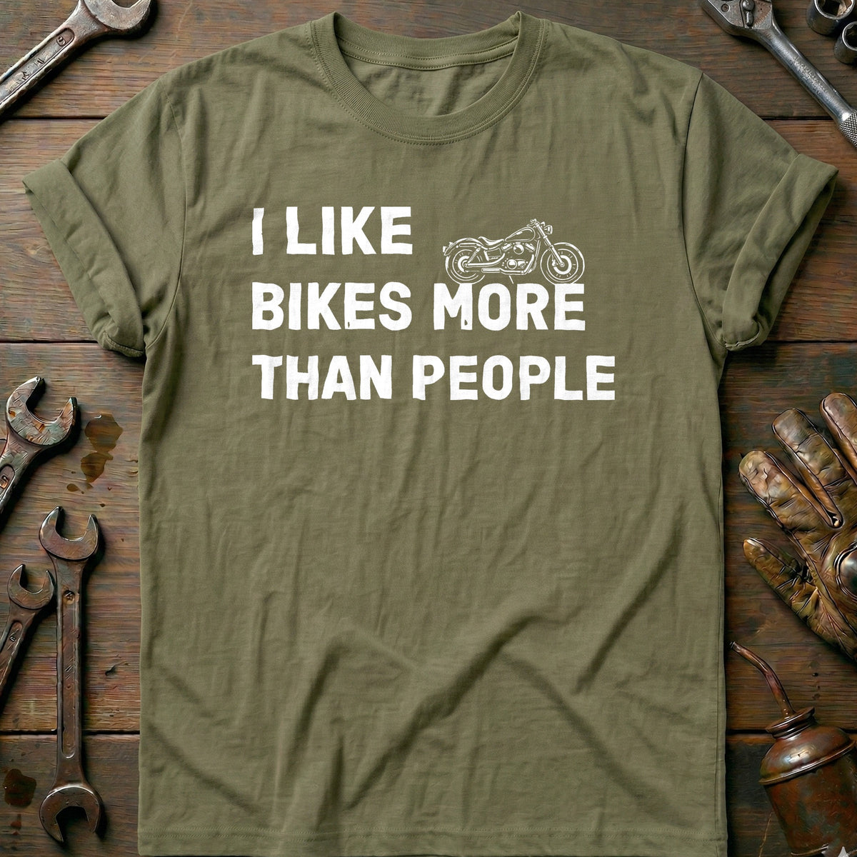 Olive - BIKES MORE THAN PEOPLE 026 T Shirt