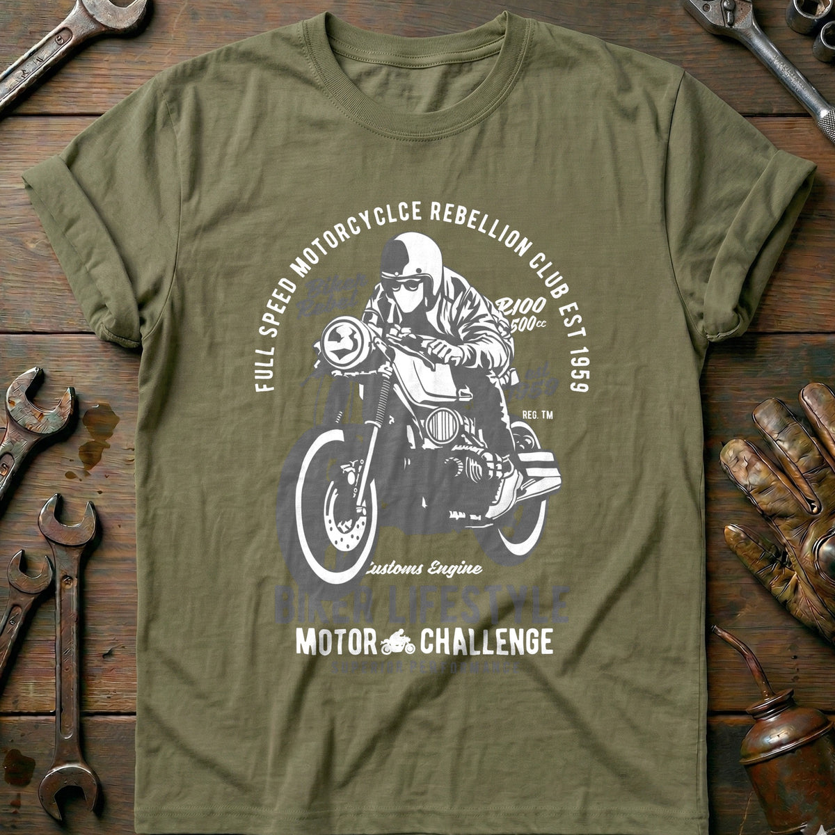 Olive - Biker Lifestyle 1 T Shirt