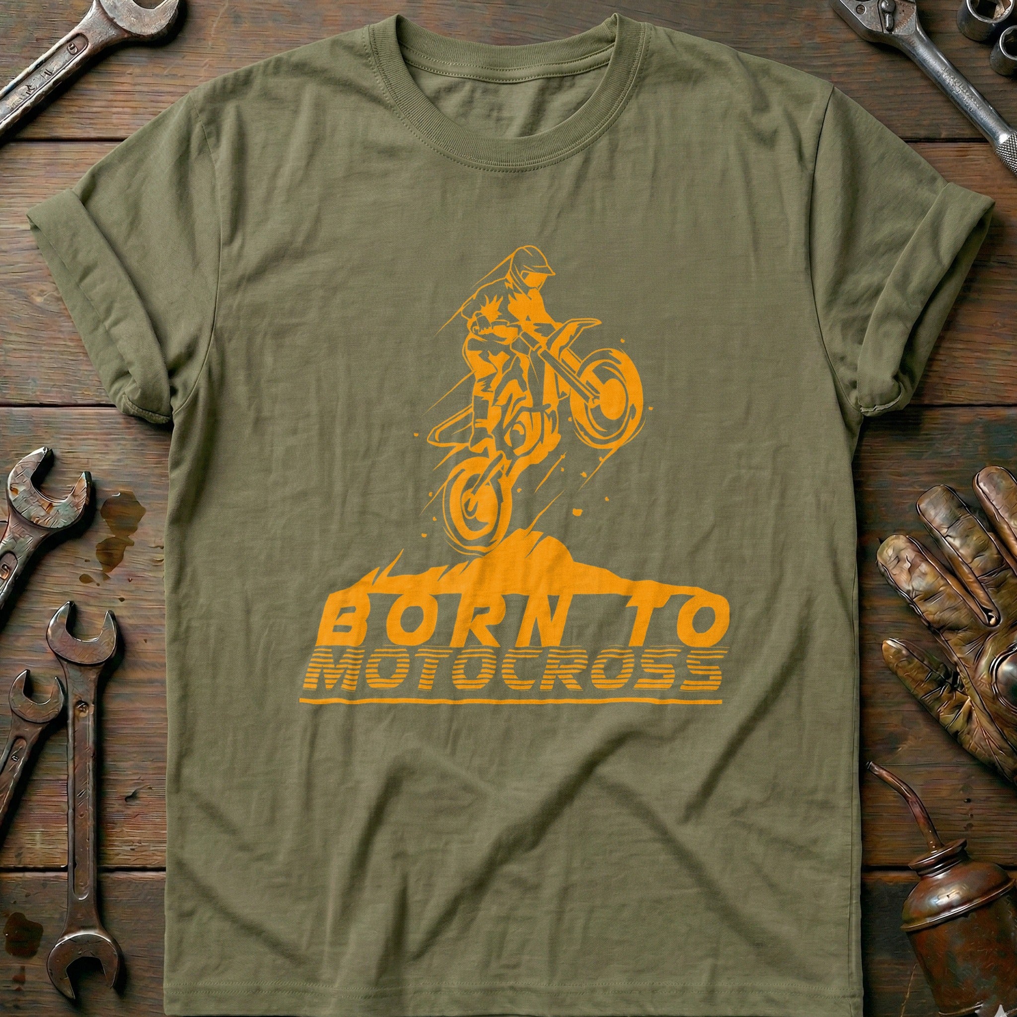 Olive - Born to Motocross T-Shirt