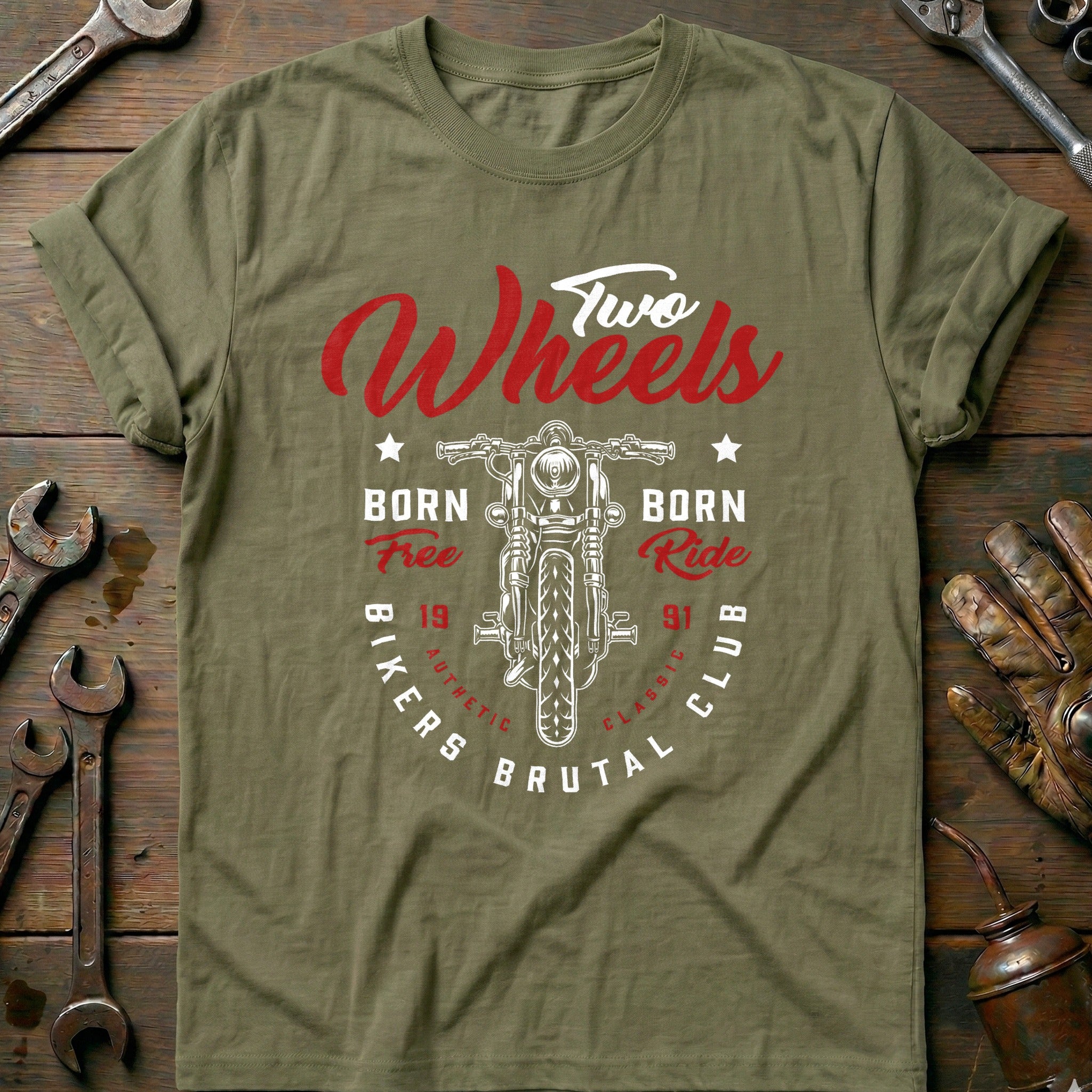 Olive - Born free Ride Vintage T Shirt