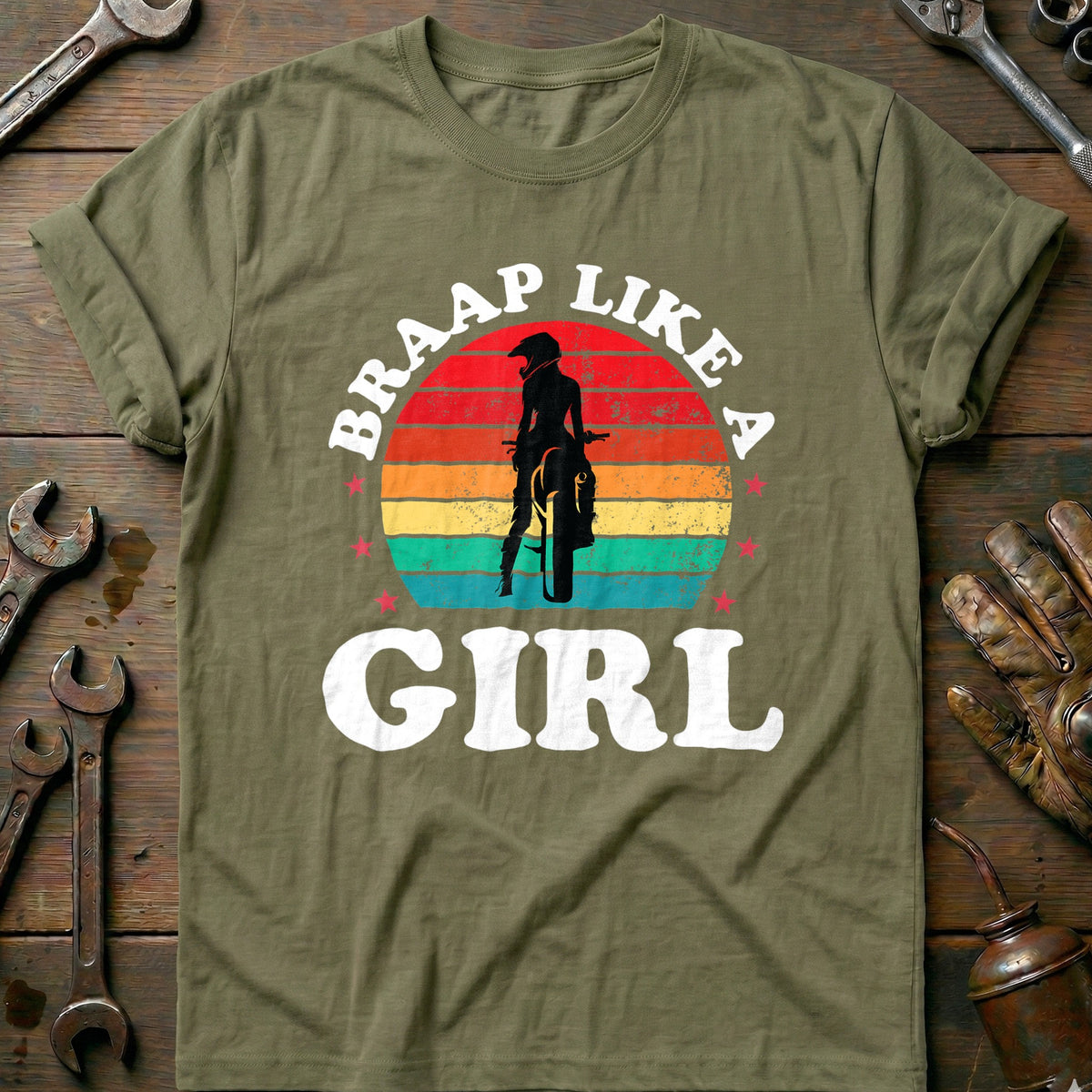 Olive - Braap Like A Girl T-Shirt