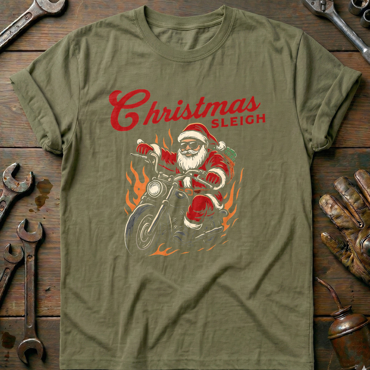 Olive - CHRISTMAS SLEIGH BIKER T Shirt