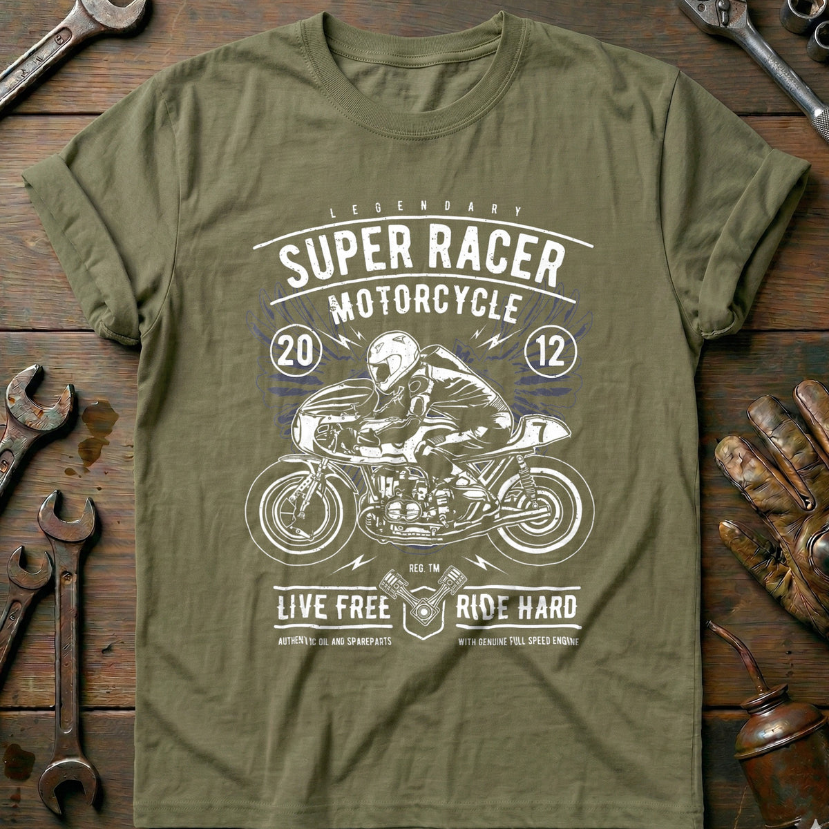 Olive - Cafe Racer Shirt T-Shirt