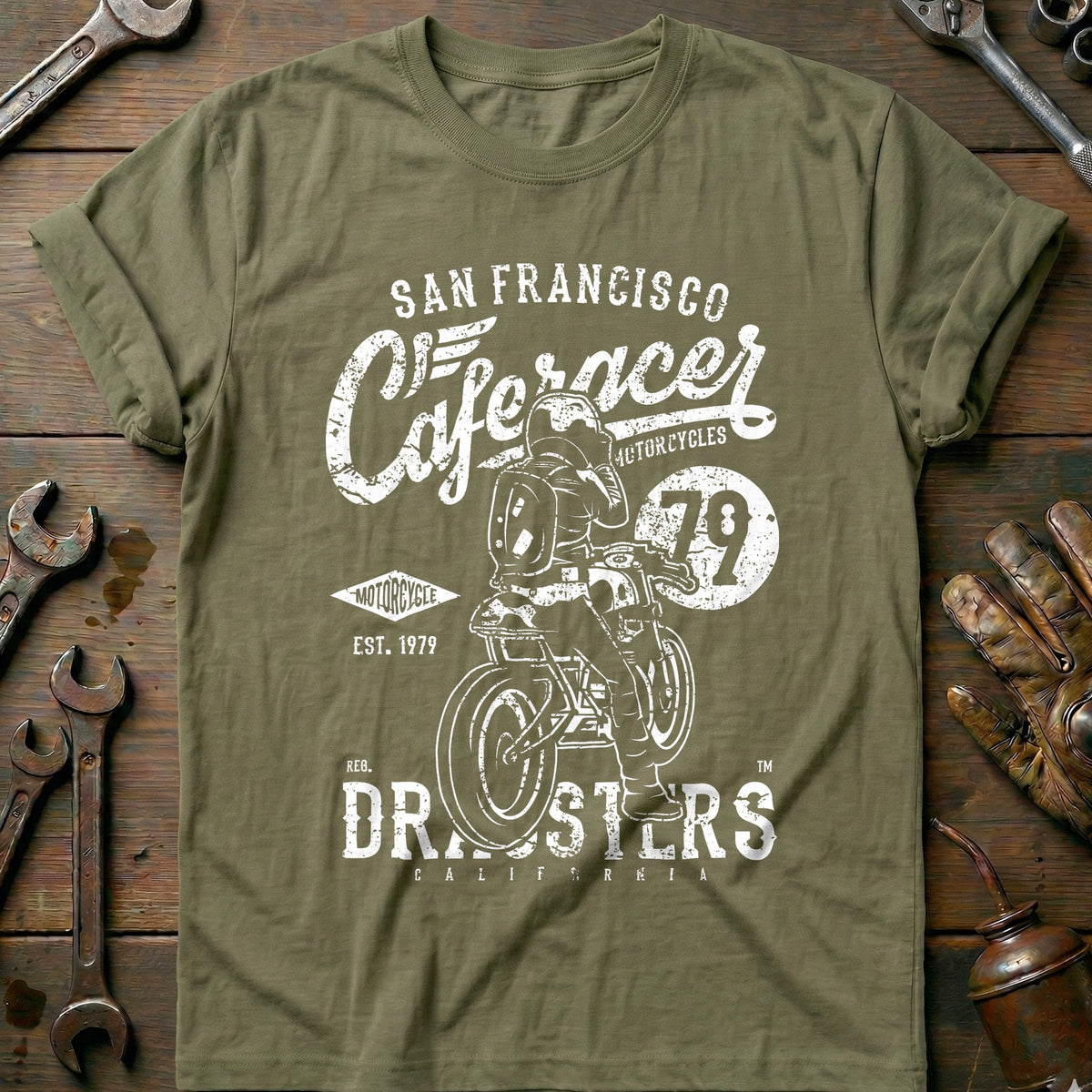 Olive - Caferacer 79 T Shirt