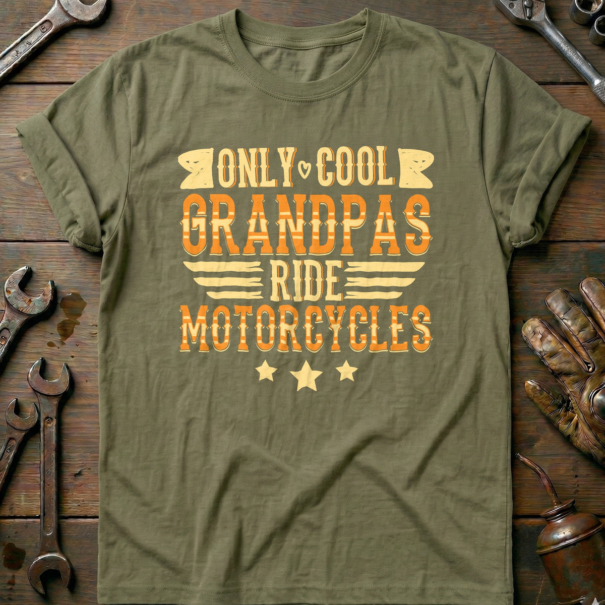 Olive - Only Cool Grandpas 3 T-Shirt