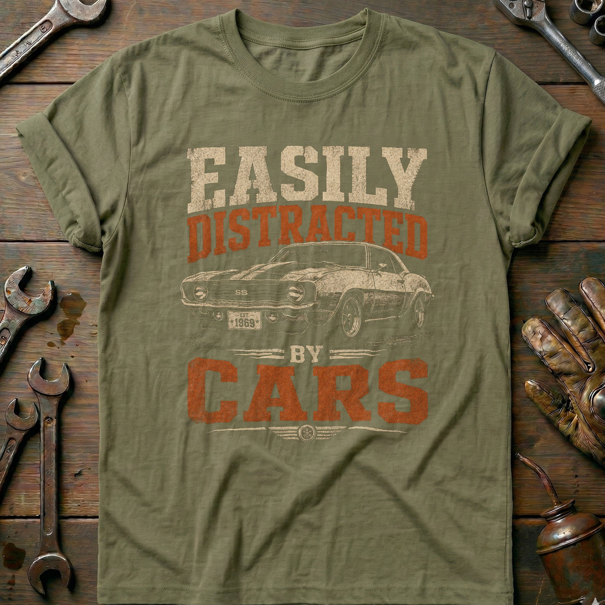 Olive - Easily Distracted By Bikes T Shirt